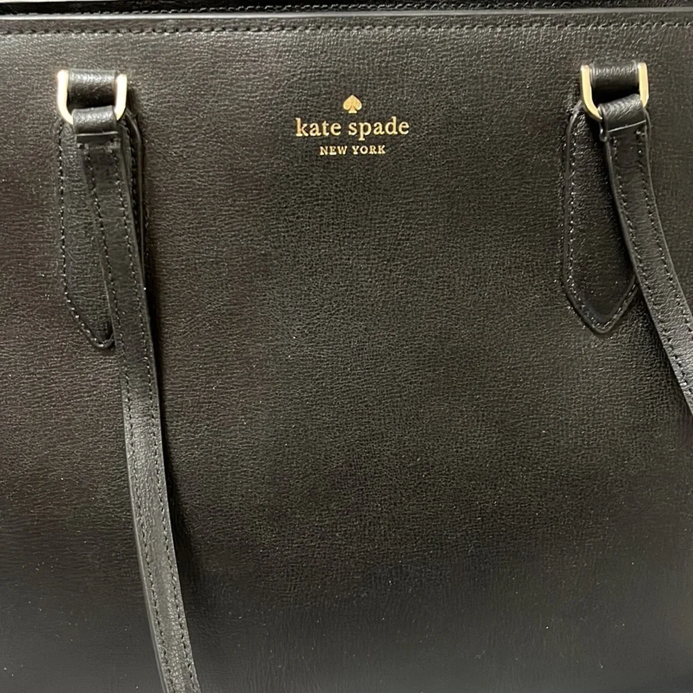 Kate Spade Harper Refined Grain Leather Tote Bag Black
